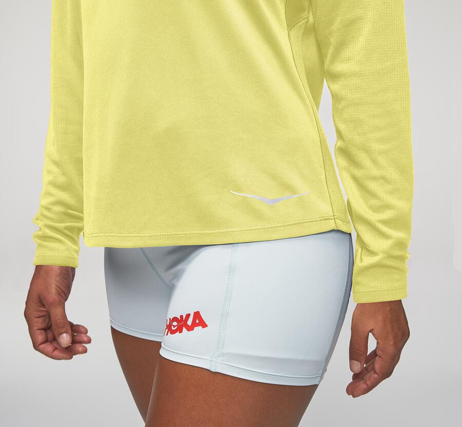 Hoka One One Top Damske Žlté - Performance Dlho Sleeve - 56271-CNBY